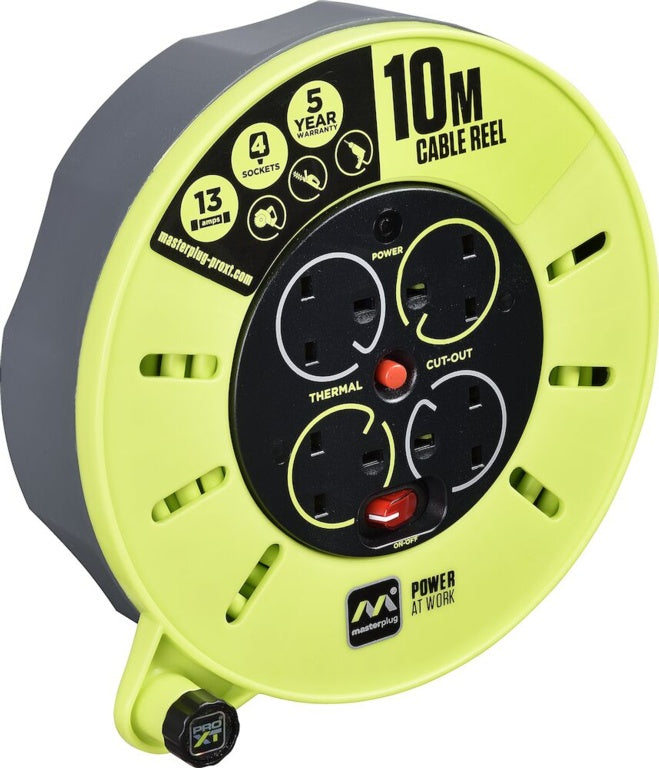 AMK® Masterplug Pro XT Cable Reel 10m / 4 Gang