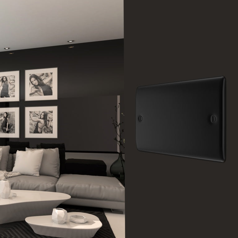 AMK® BG Double Blank Plate Matt Black