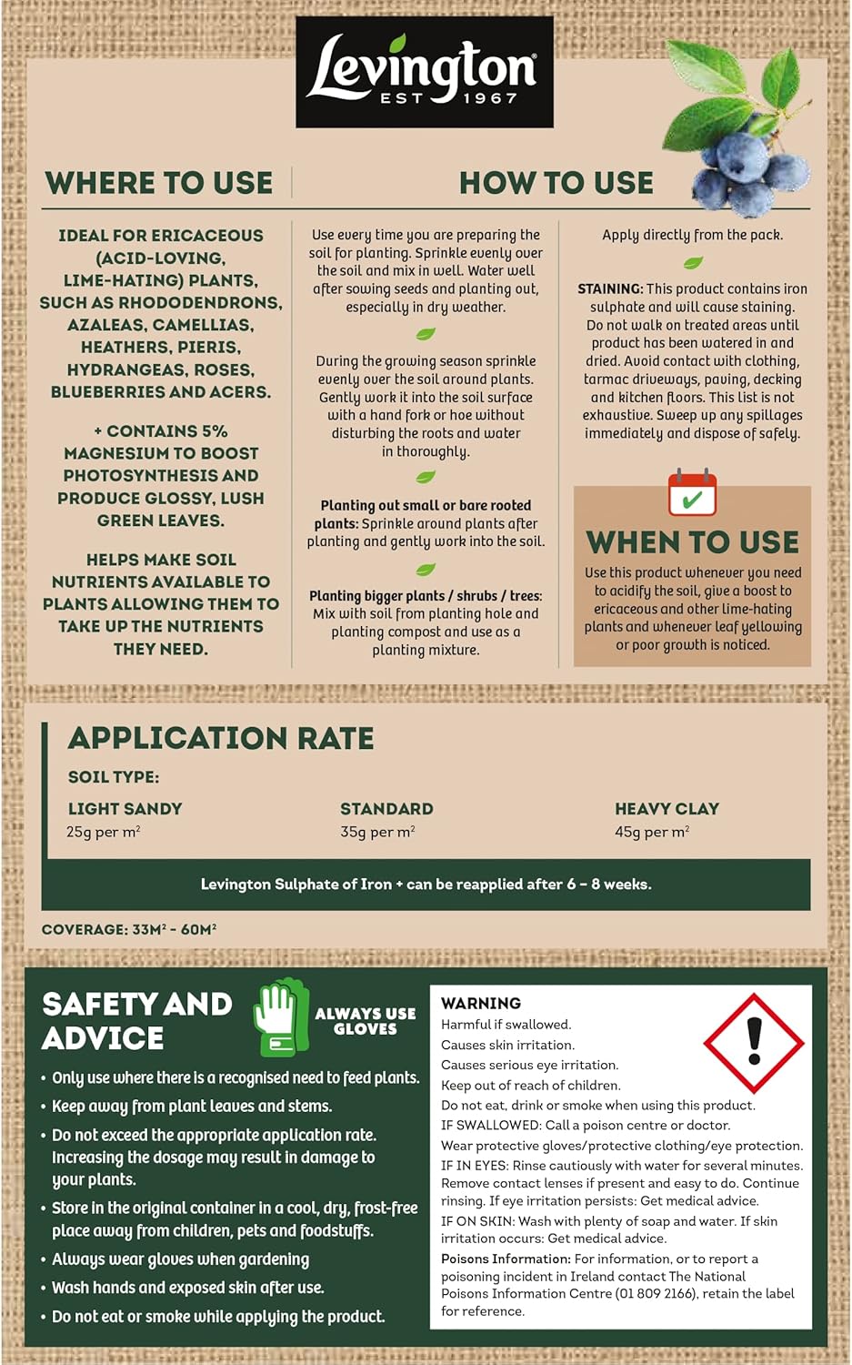 AMK® Levington Sulphate Of Iron 1.5kg