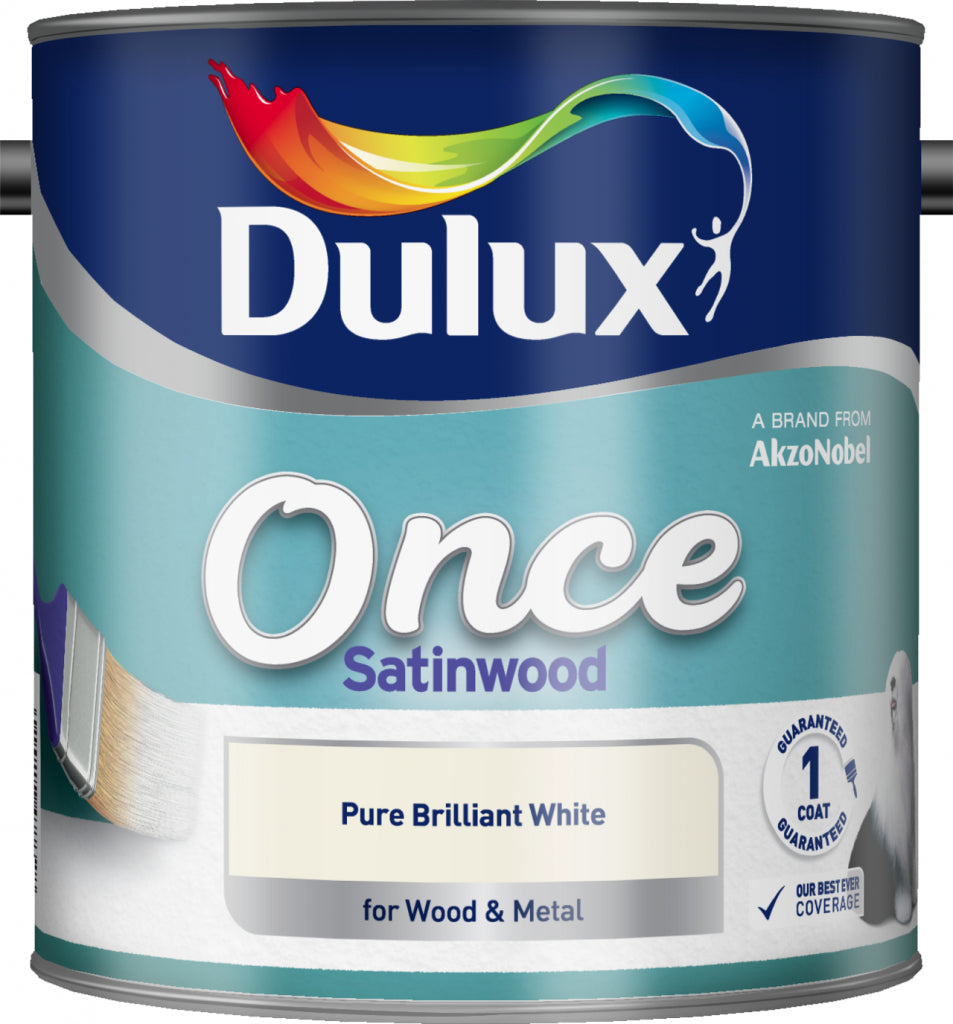 AMK® Dulux Once Satinwood 2.5L Pure Brilliant White