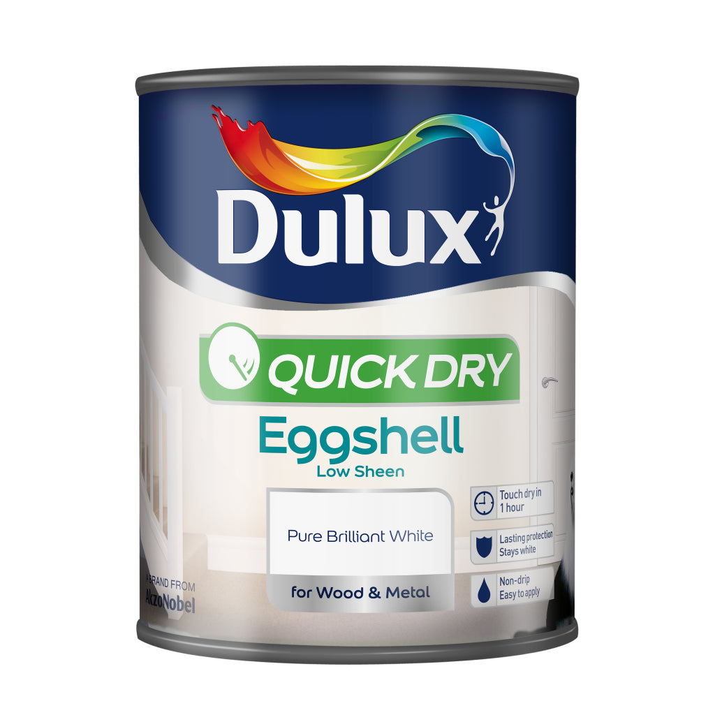 AMK® Dulux Quick Dry Eggshell 750ml Pure Brilliant White