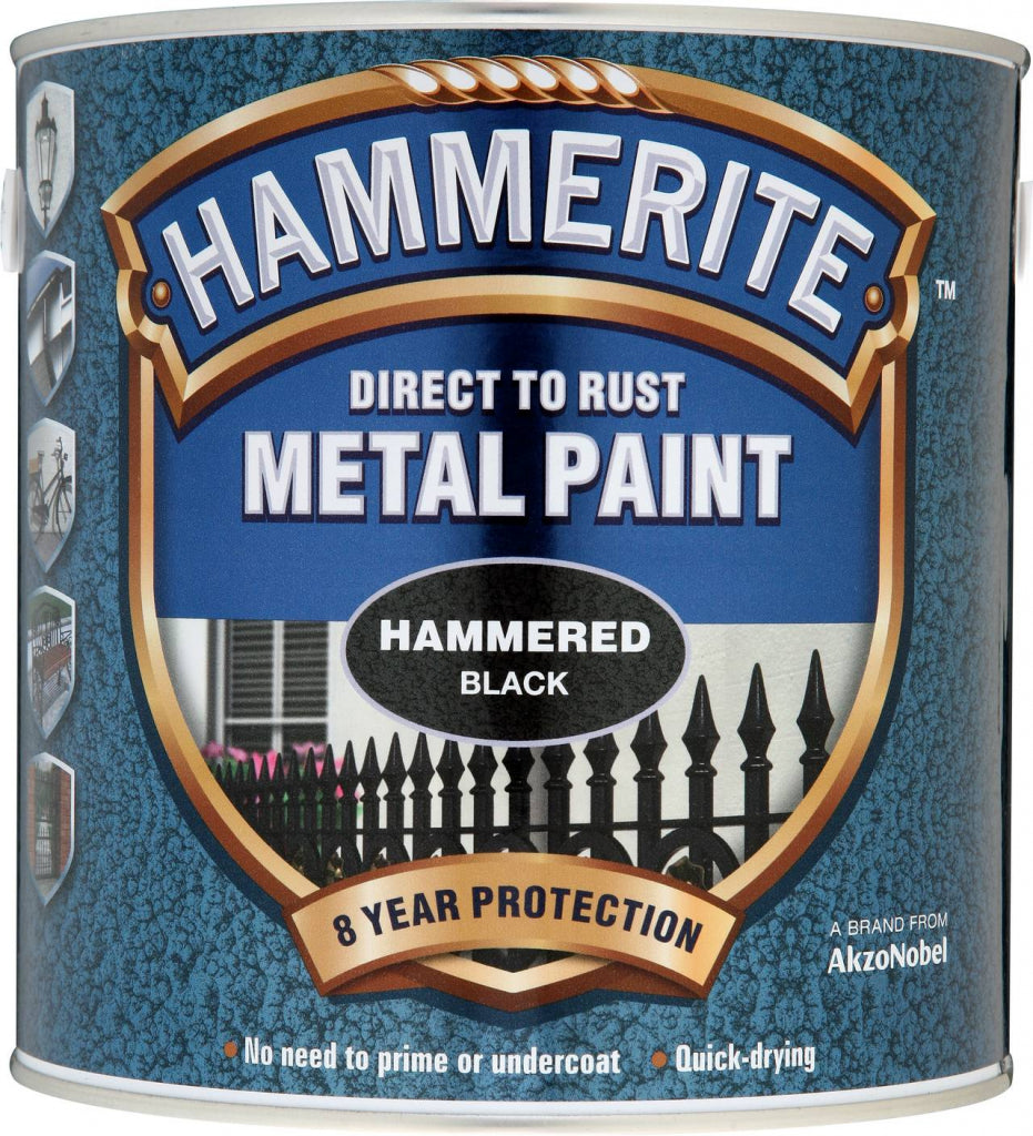 AMK® Hammerite Metal Paint Hammered 2.5L Black