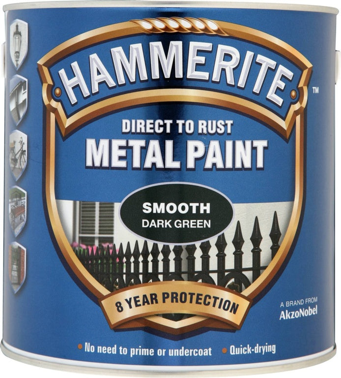 AMK® Hammerite Metal Paint Smooth 250ml Dark Green