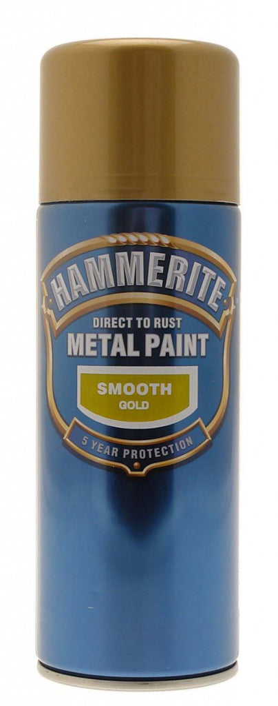 AMK® Hammerite Metal Paint 400ml Aerosol Smooth Gold