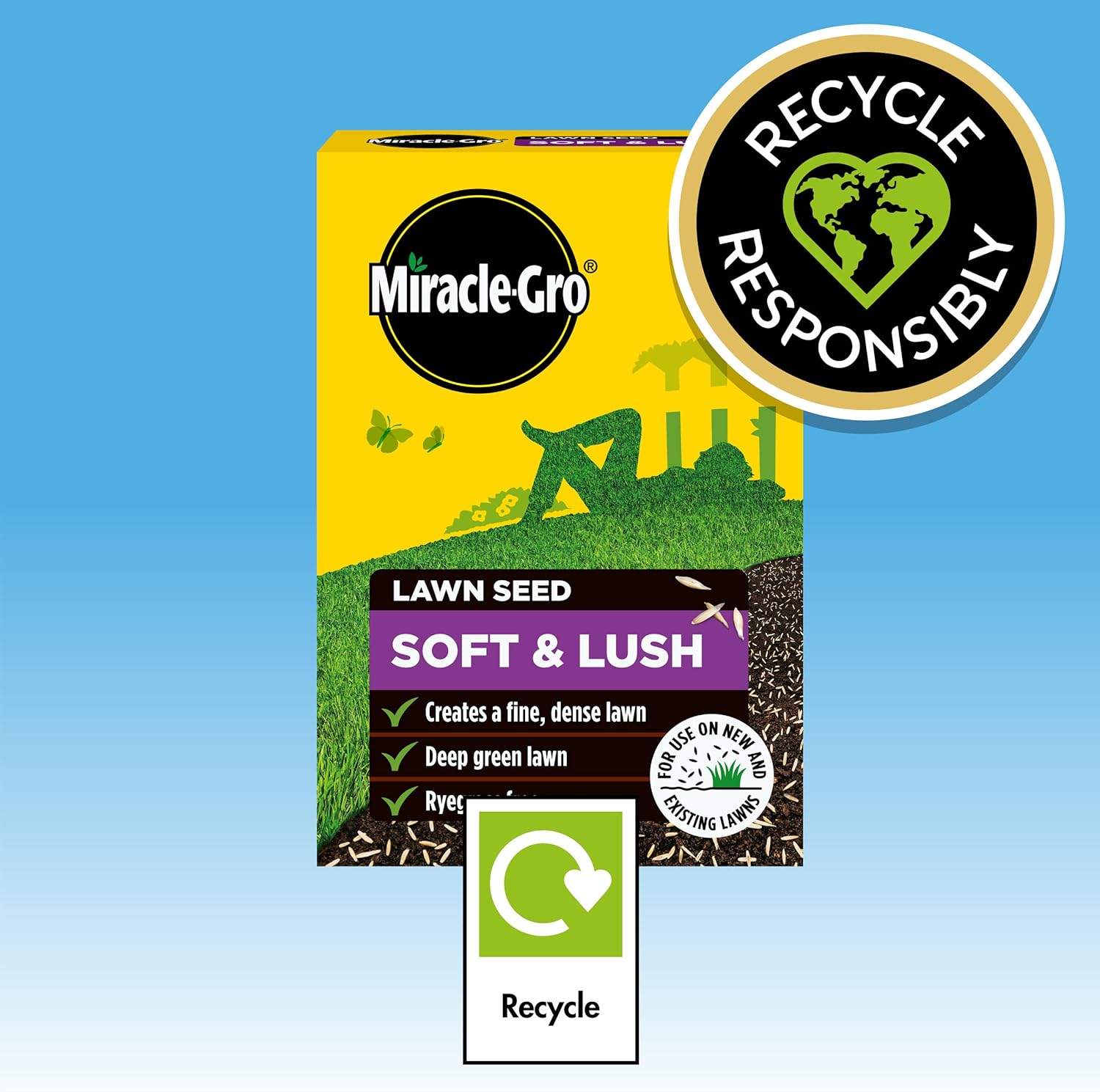 AMK® Miracle-Gro® Lawn Seed Soft & Lush Covers Up To 28m2