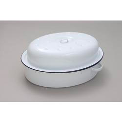 AMK® Falcon Falcon Oval Roaster - Traditional White 26cm x 19cm x 13D