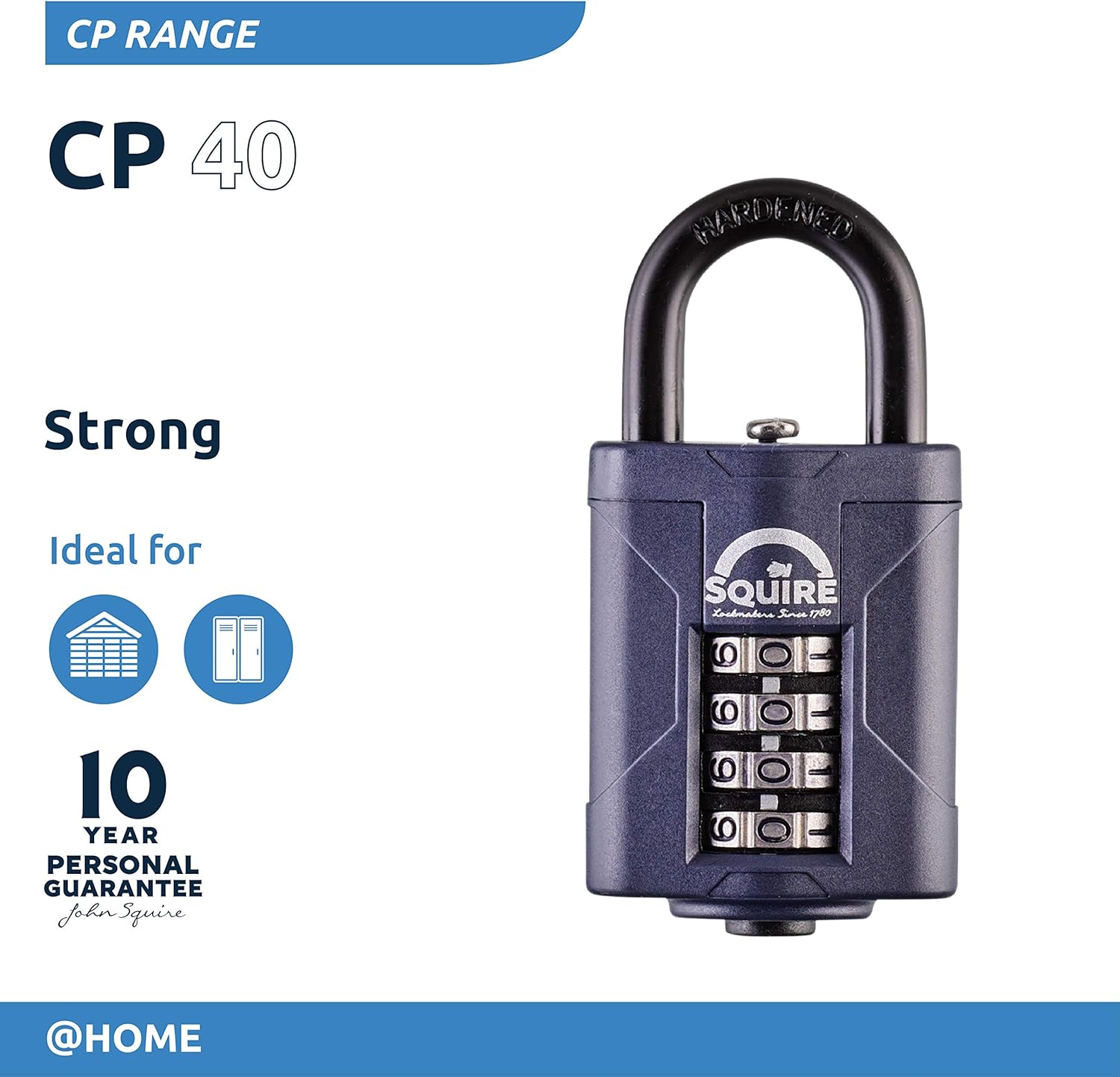 Squire Recodeable Heavy Duty Combination Padlock 40mm