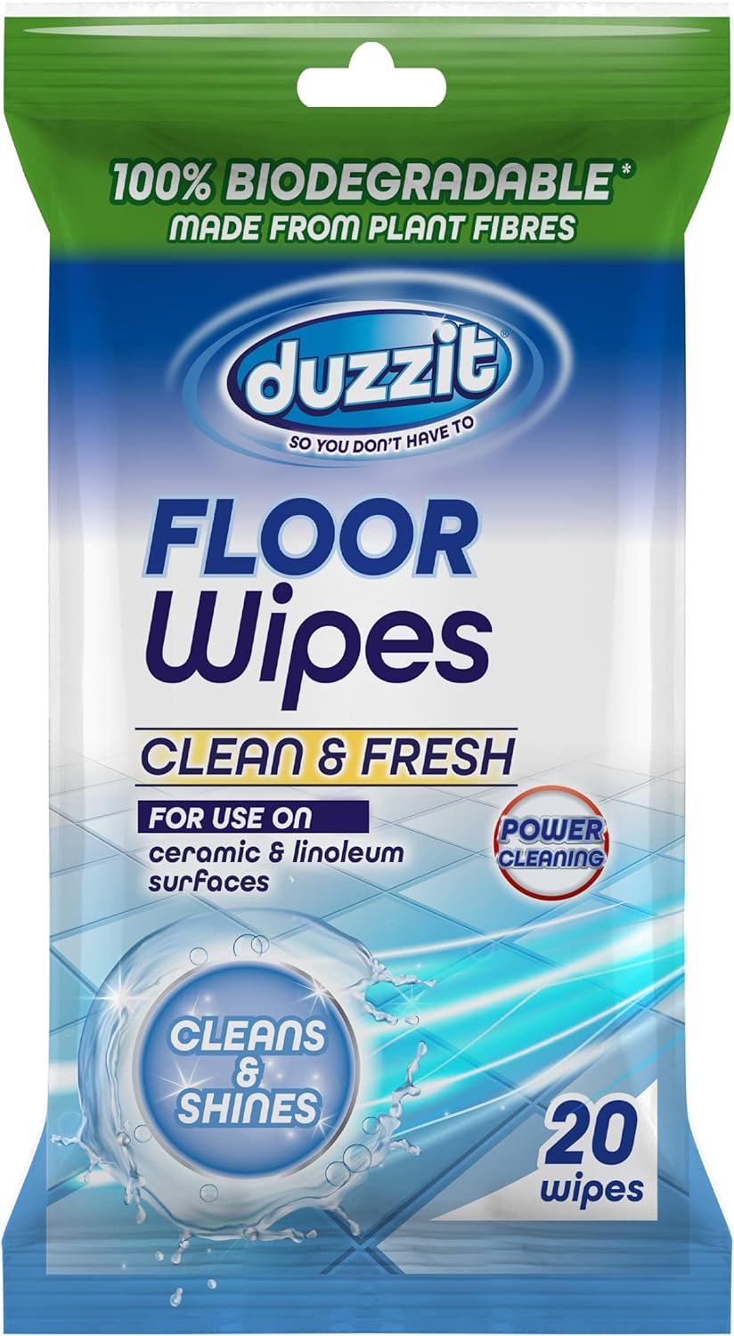 AMK® Duzzit Biodegradable Floor Wipes Clean & Fresh / 20 Pack