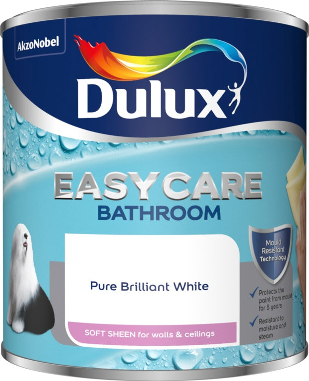 AMK® Dulux Easycare Bathroom Soft Sheen 2.5L Pure Brilliant White