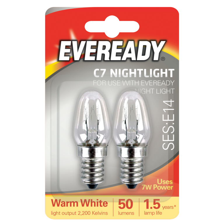 AMK® Eveready Night Light Spare Bulbs E14 Twin Pack
