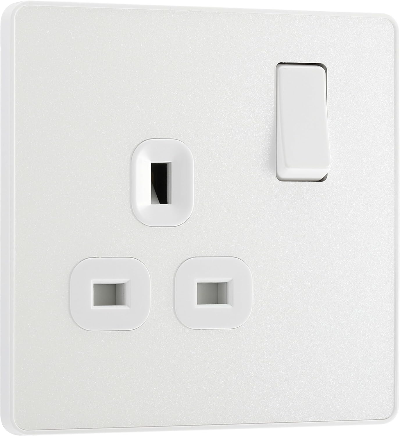 AMK® BG 13a 1g Plastic Switched Socket Pearlescent White