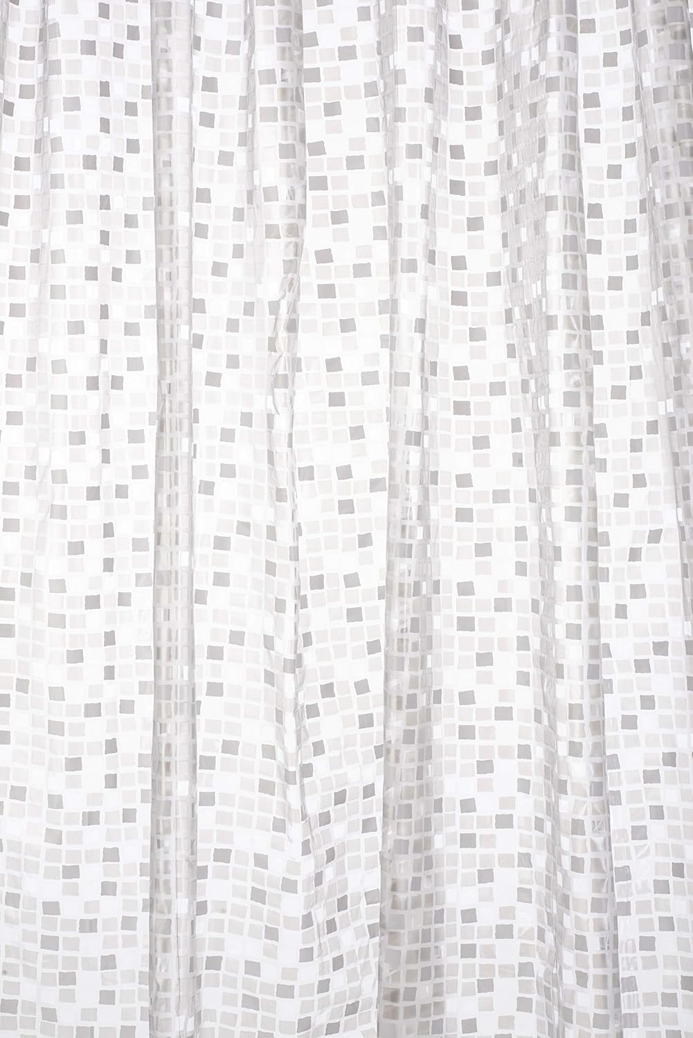 AMK® Croydex PVC Shower Curtain Silver Mosaic