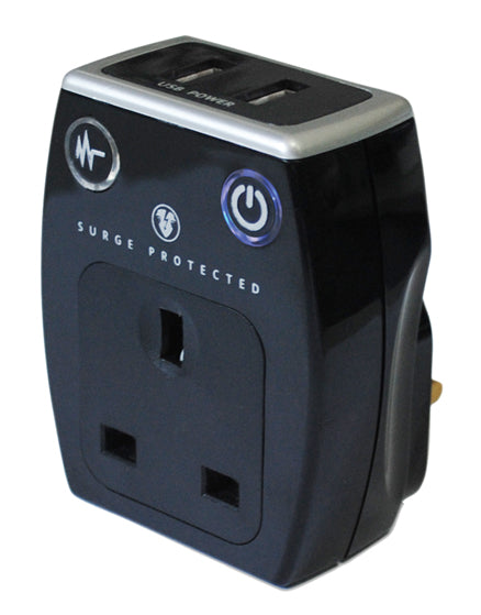 AMK® Masterplug Surge Adaptor With 2 USB Sockets